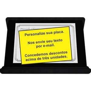 Placa de Homenagem em Aço Inox Polido com Estojo de Veludo - Tamanho da placa: 24x16 cm