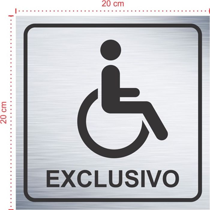 Placa em aço inox escovado - Exclusivo 002 - Tamanho: 20x20 cm