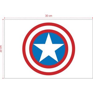 Placa em PVC - Capitão América 002 - Tamanho: 30x20 cm
