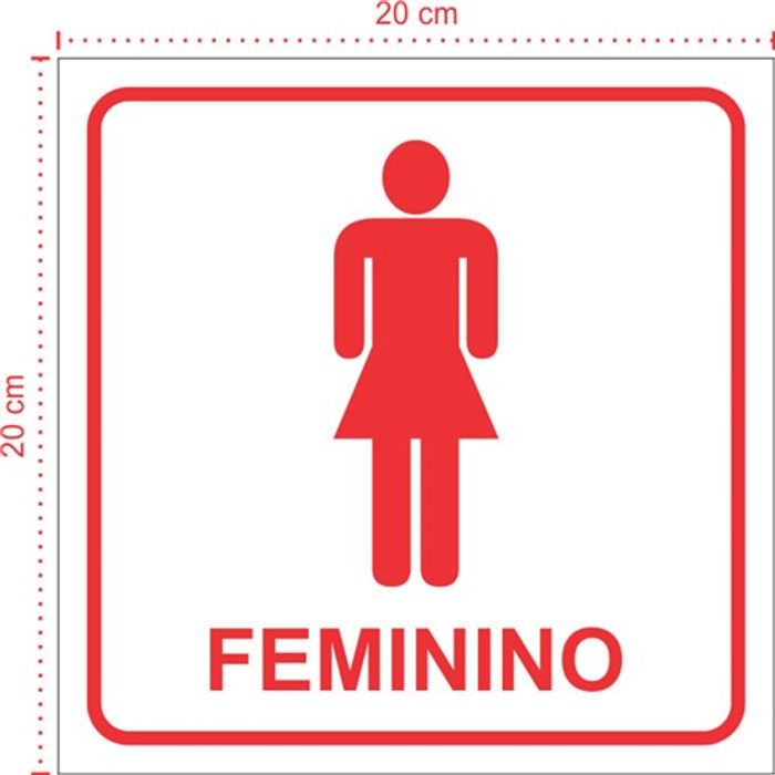 Placa em PVC - Feminino 004 - Tamanho: 20x20 cm