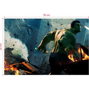 Placa em PVC - Hulk 002 - Tamanho: 30x20 cm
