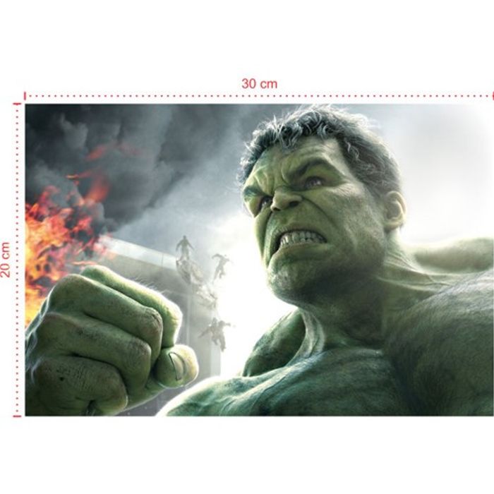 Placa em PVC - Hulk 003 - Tamanho: 30x20 cm