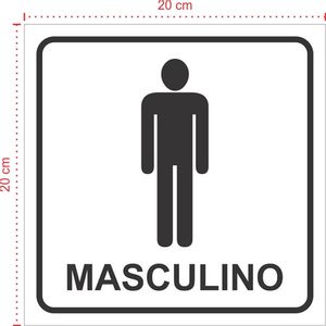 Placa em PVC - Masculino 002 - Tamanho: 20x20 cm