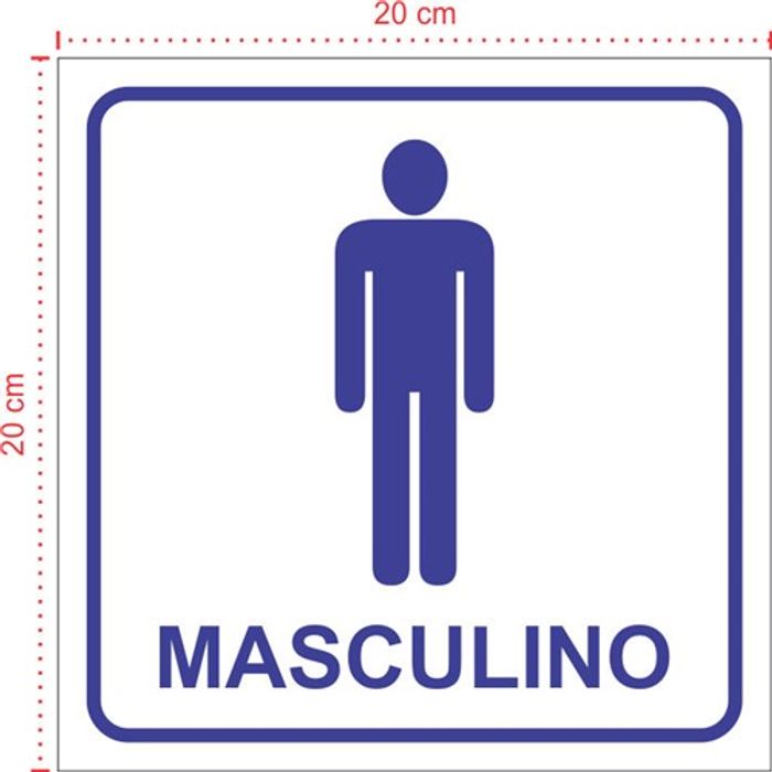Placa em PVC - Masculino 004 - Tamanho: 20x20 cm