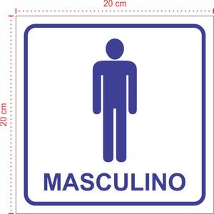 Placa em PVC - Masculino 004 - Tamanho: 20x20 cm