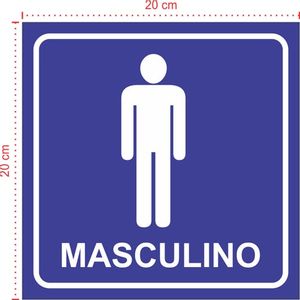 Placa em PVC - Masculino 006 - Tamanho: 20x20 cm