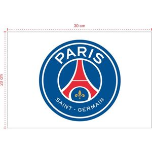 Placa em PVC - Paris Saint Germain 001 - Tamanho: 30x20 cm