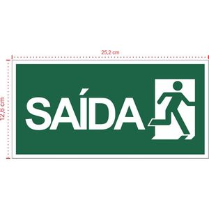 Placa em PVC - Sinalização Emergência S13 - Tamanho: 25,2x12,6 cm