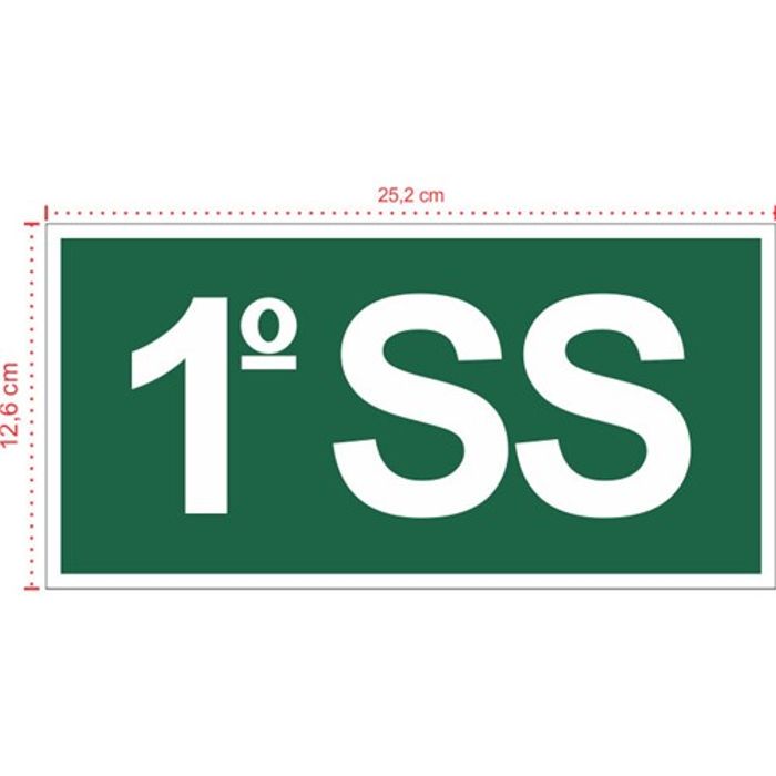 Placa em PVC - Sinalização Emergência S17 - Tamanho: 25,2x12,6 cm