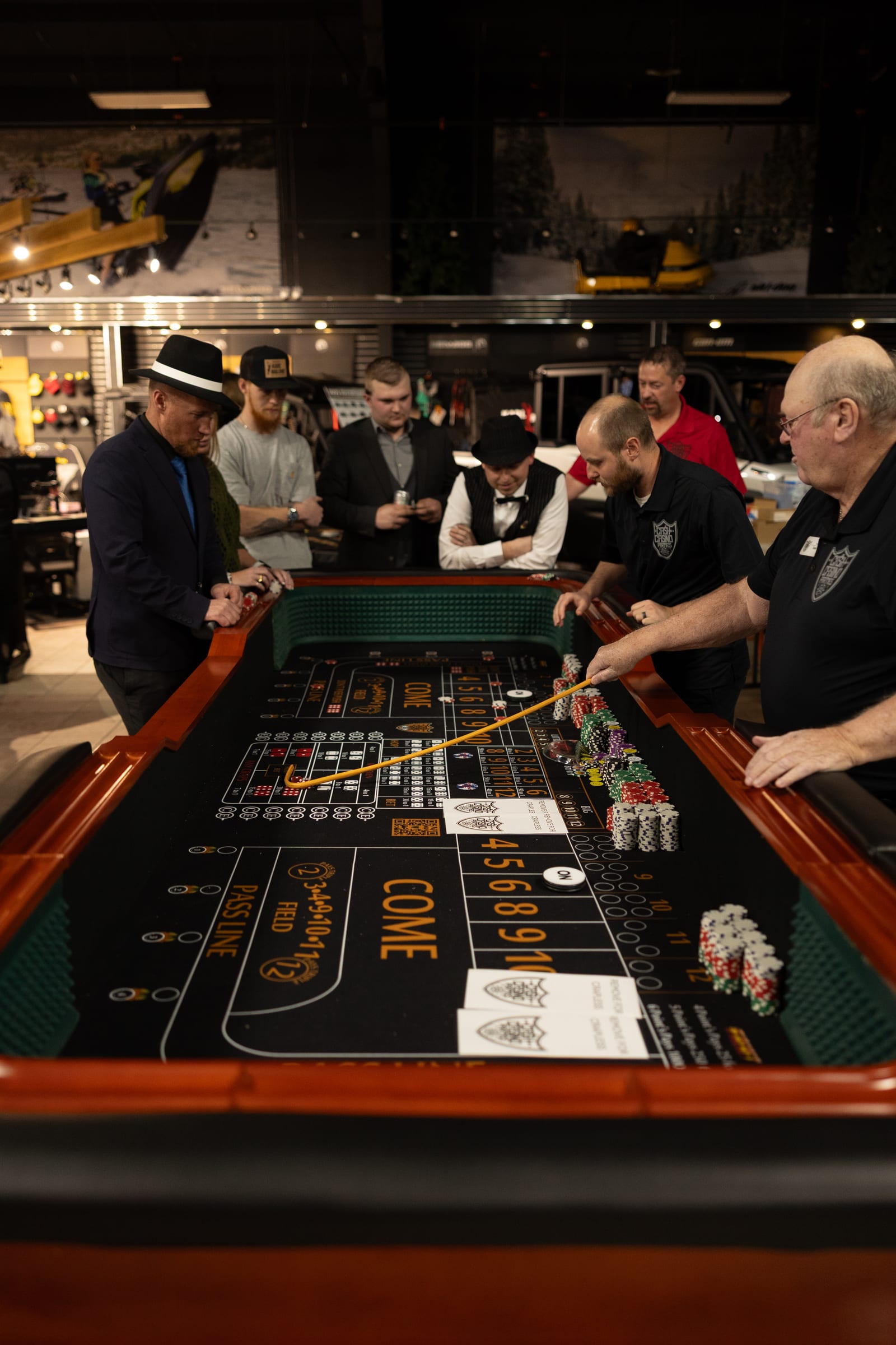 The craps table found its crowd early