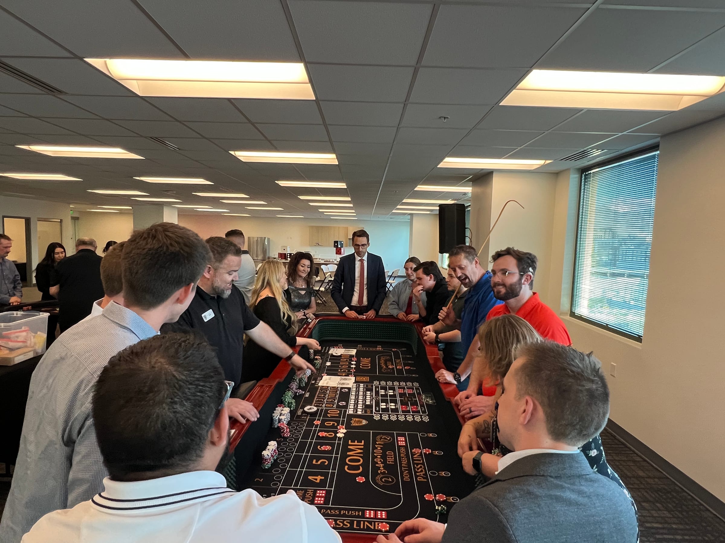 The craps table doing what craps tables do