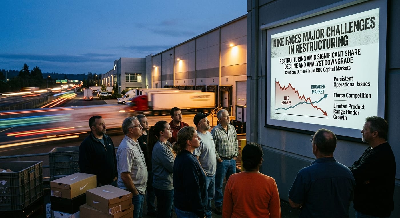 Nike Faces Major Challenges in Restructuring Amid Significant Share Decline and Analyst Downgrade