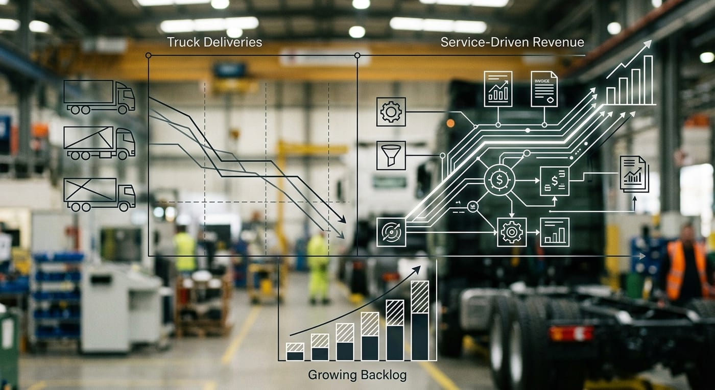 Paccar Shifts Focus to Service-Driven Revenue Amid Declining Truck Deliveries and Growing Backlog