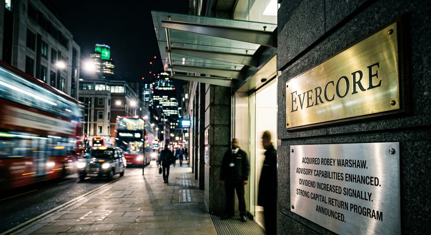 Evercore Acquires Robey Warshaw, Boosts Capital Return with Increased Dividends