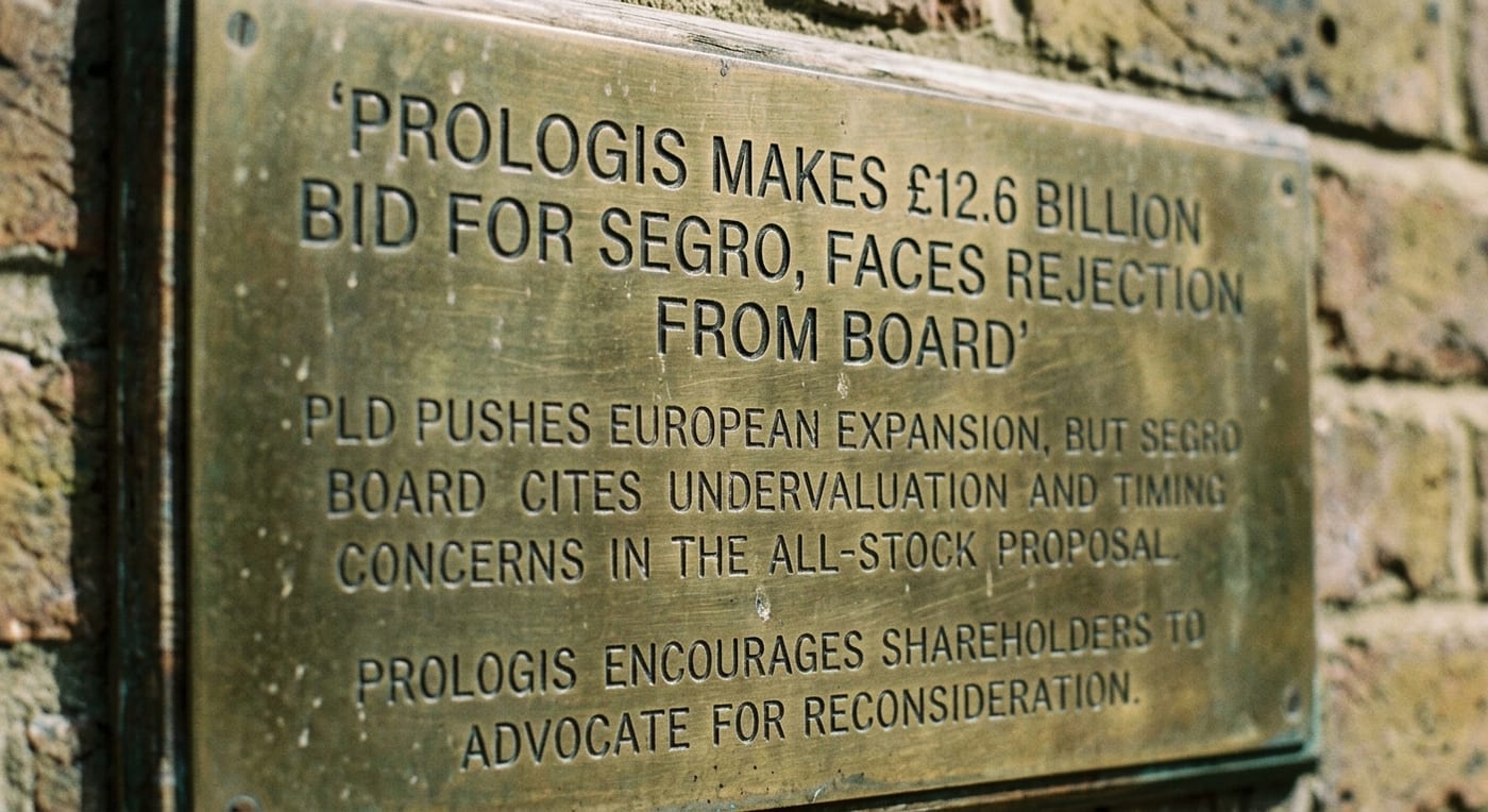 Prologis Makes £12.6 Billion Bid for SEGRO, Faces Rejection from Board