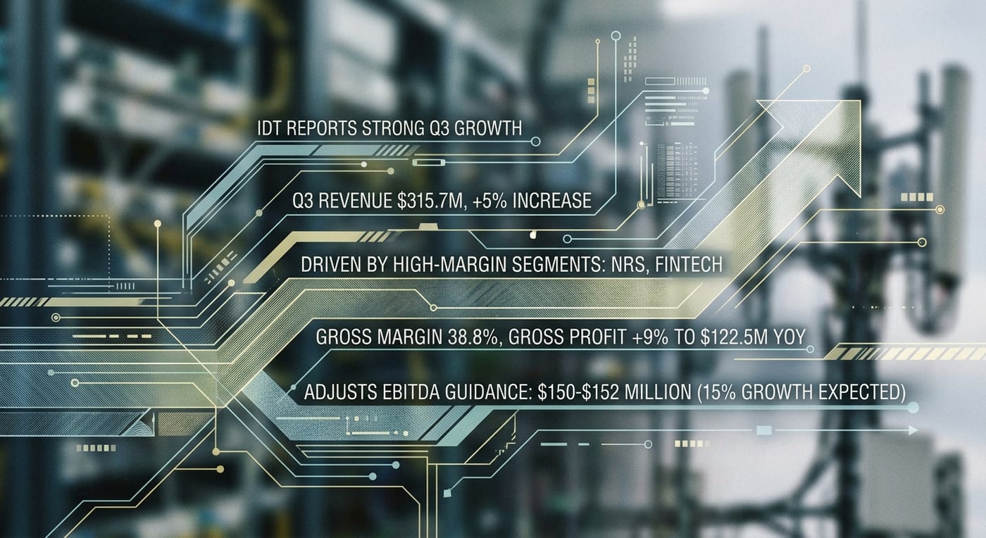 IDT Reports Strong Q3 Growth, Adjusts EBITDA Guidance Amid High-Margin Segment Success