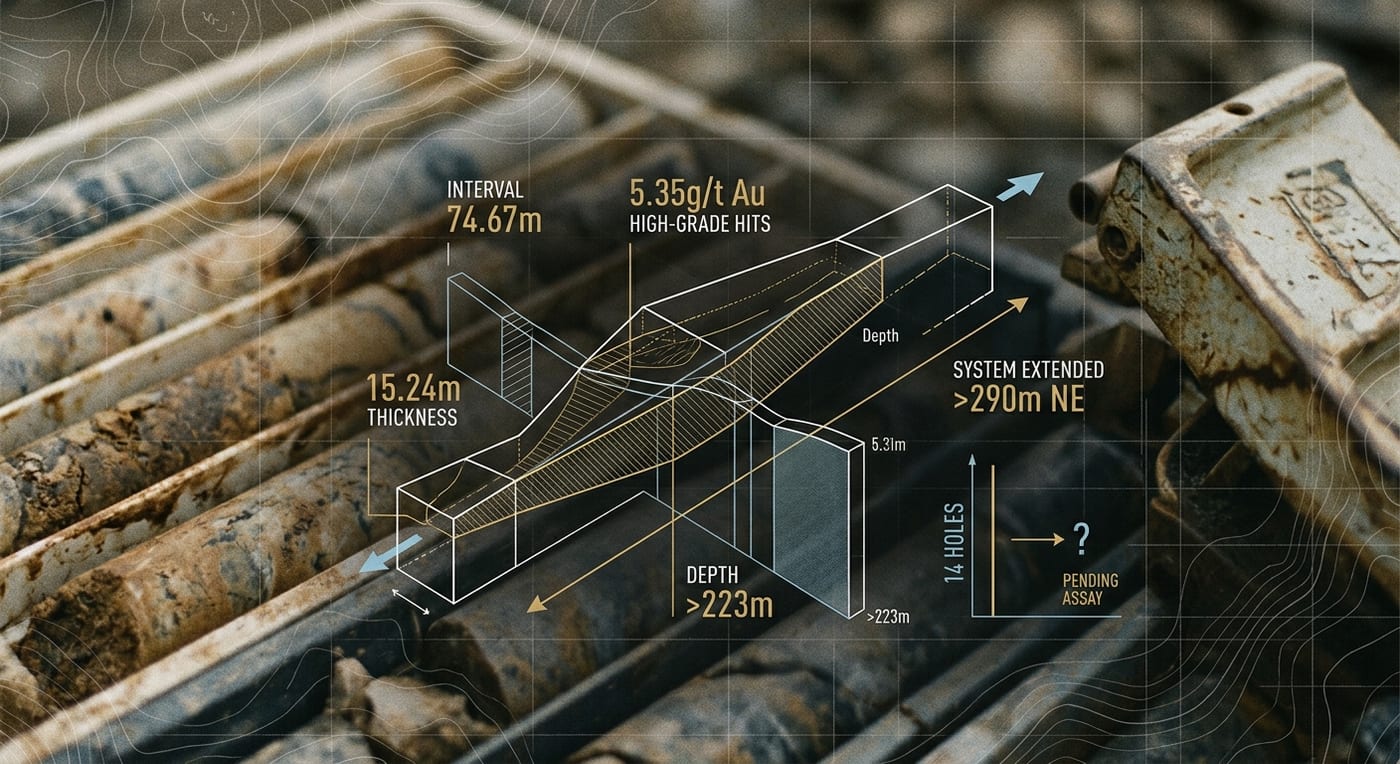 Manhattan Gold extends Jaws gold system with shallow high-grade hits