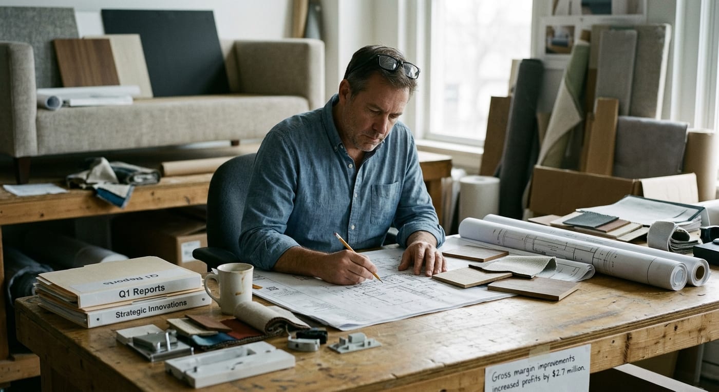 Hooker Furnishings Reports Strong Q1 Turnaround Amid Sales Decline and Strategic Innovations.