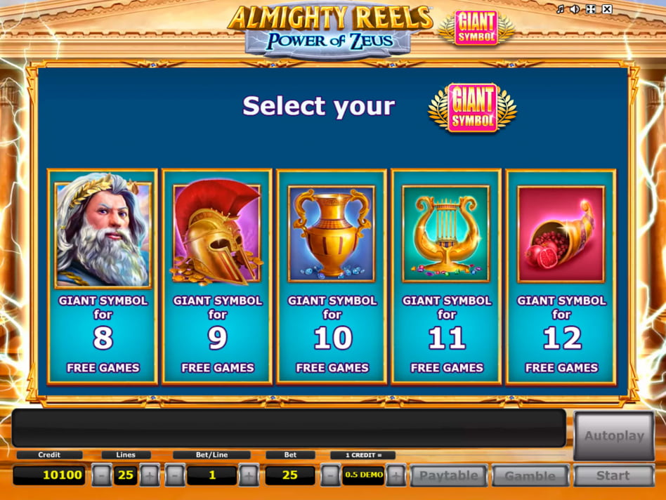 Almighty Reels Power of Zeus slot game