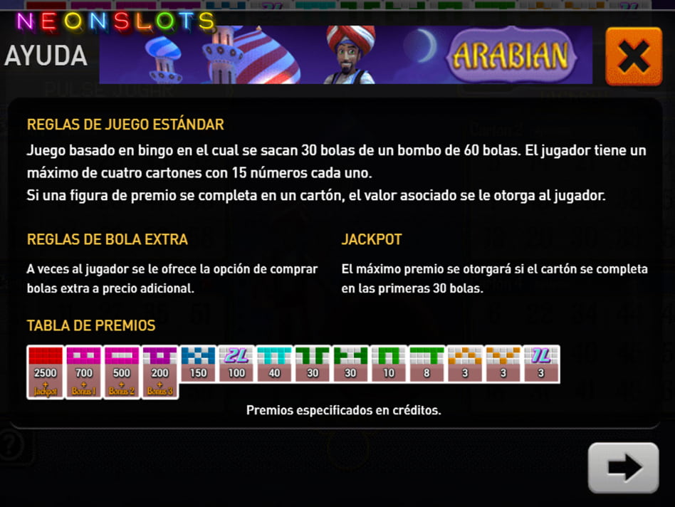 Arabian Bingo screenplay Arabian Bingo slot game