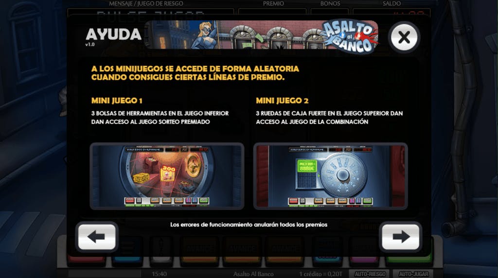 Asalto al banco slot game