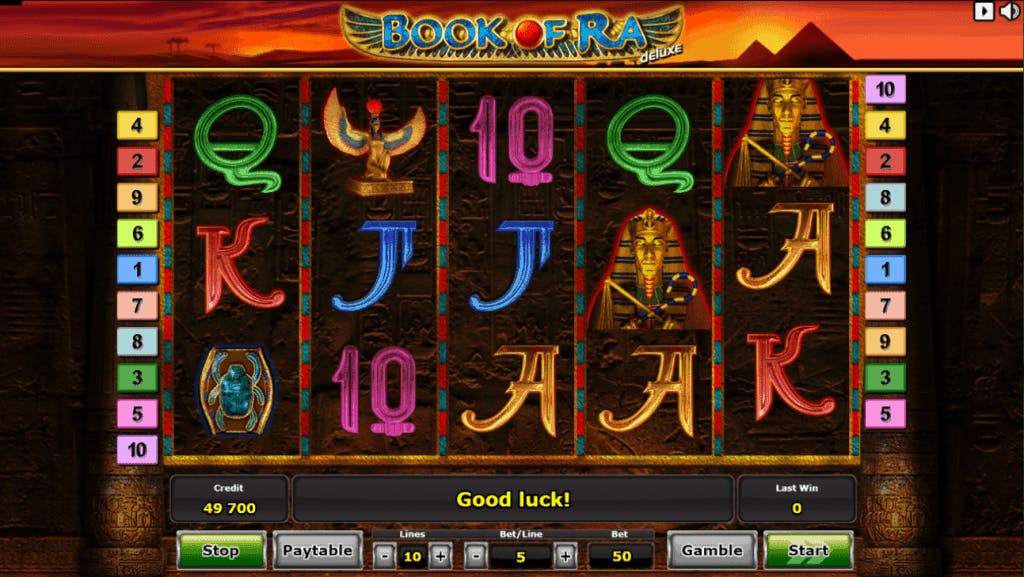 Book of Ra deluxe slot game