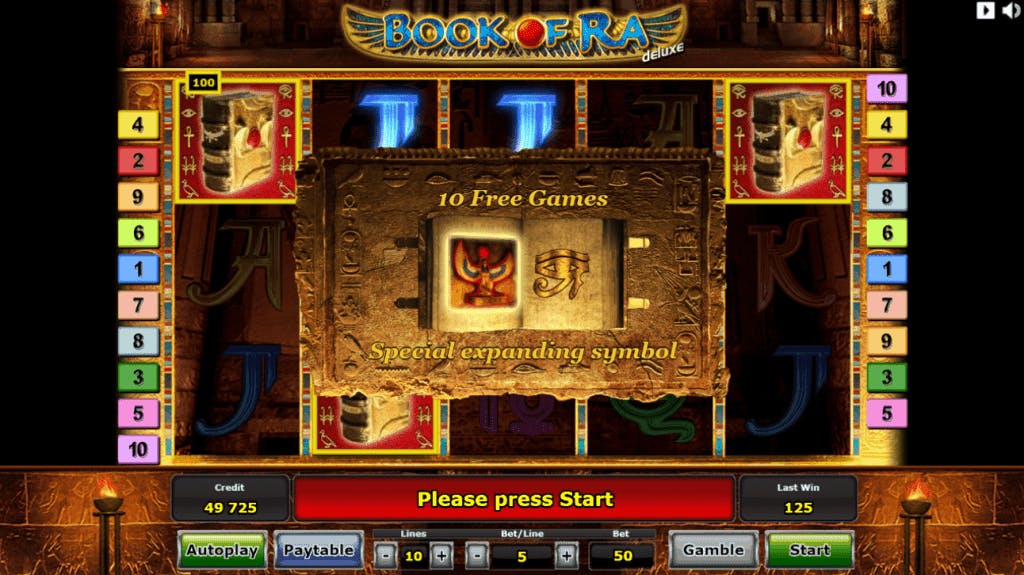 Book of Ra deluxe slot game