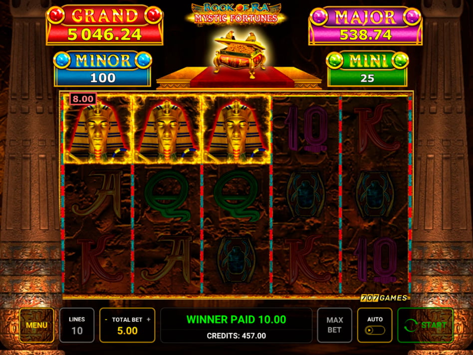 Book of Ra Mystic Fortunes slot game