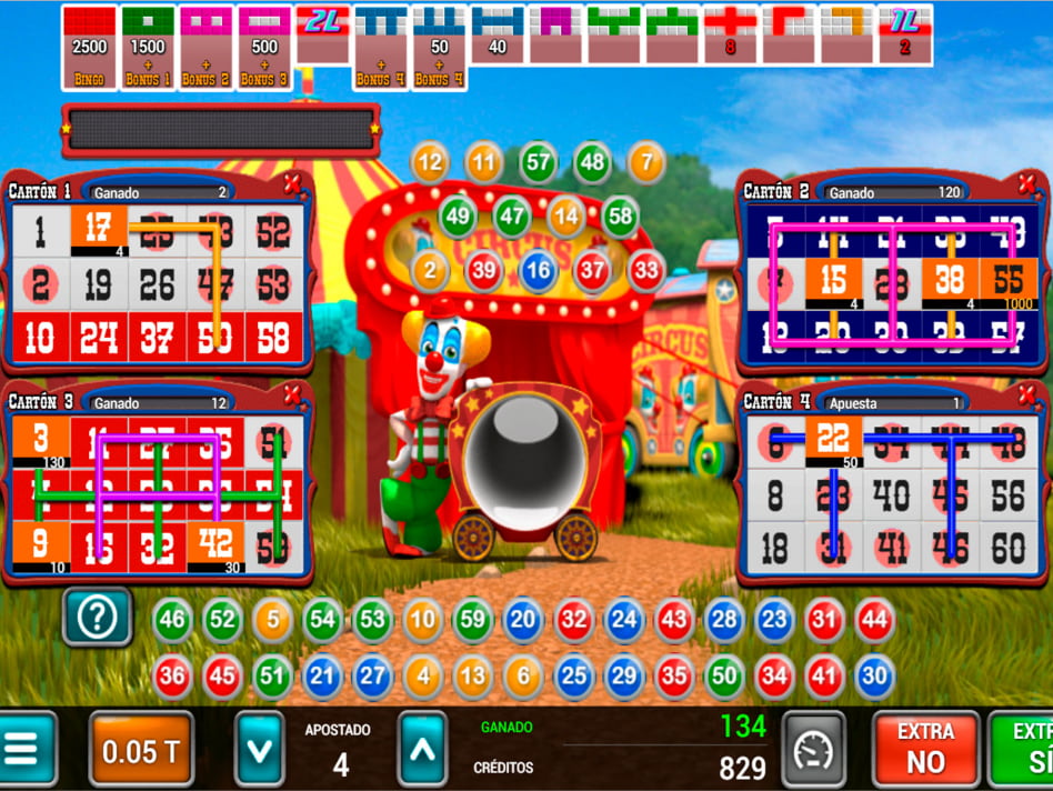 Circus Bingo screenplay Circus Bingo slot game