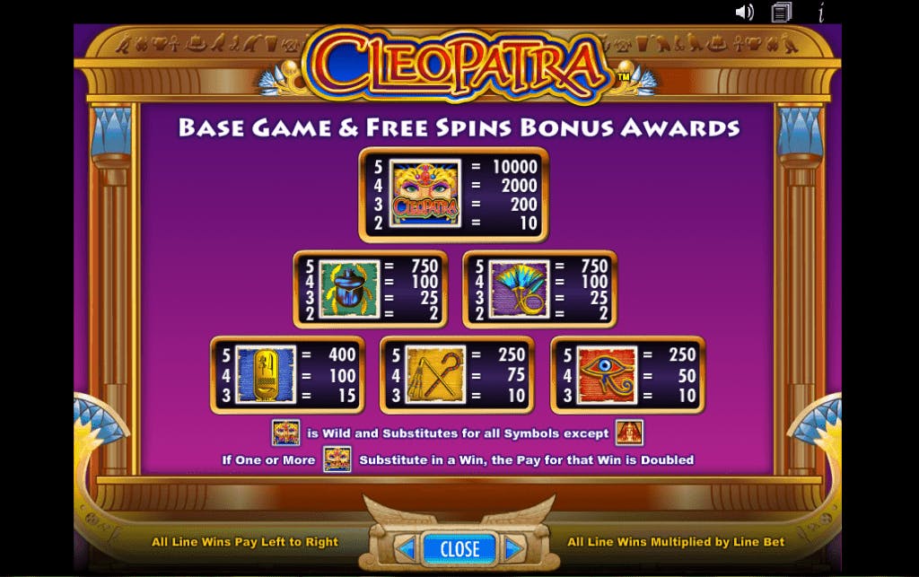 Cleopatra slot game