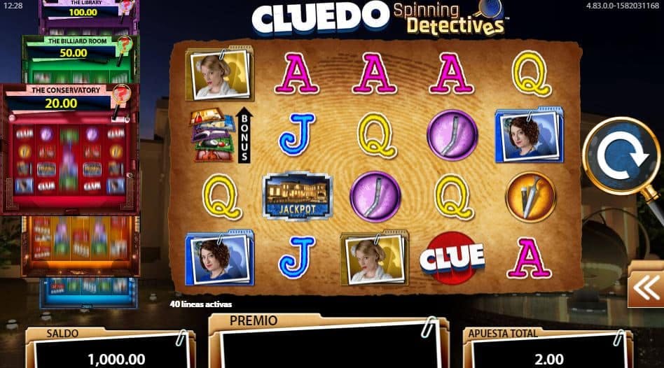 Cluedo Spinning Detectives slot game