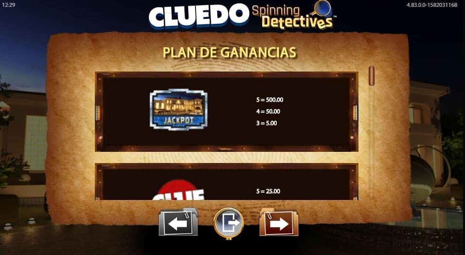 Cluedo Spinning Detectives screenplay Cluedo Spinning Detectives slot game