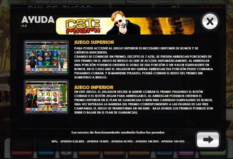 CSI: Miami screenplay CSI: Miami slot game