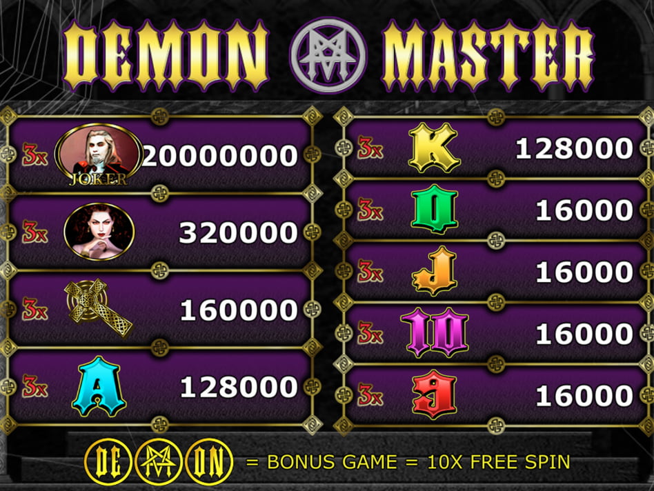 Demon screenplay Demon slot game
