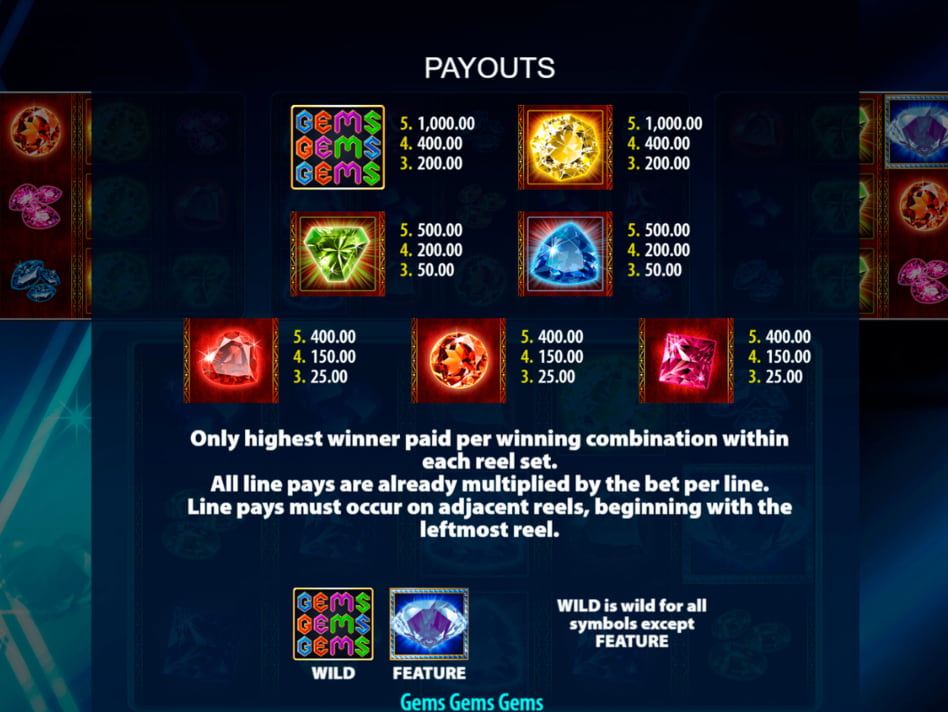 Gems Gems Gems slot game