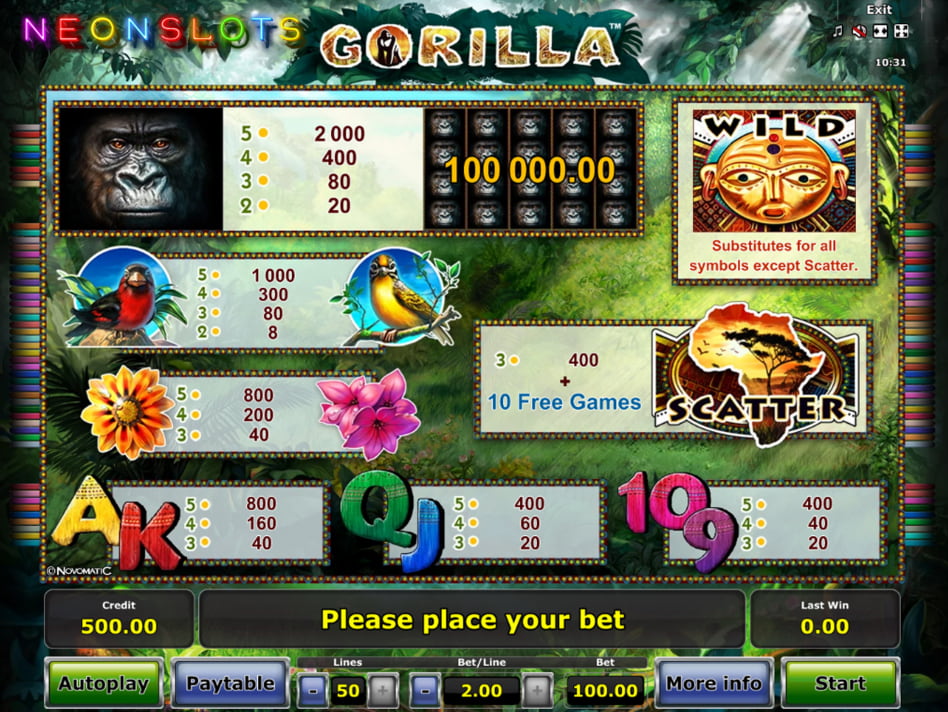 Gorilla slot game