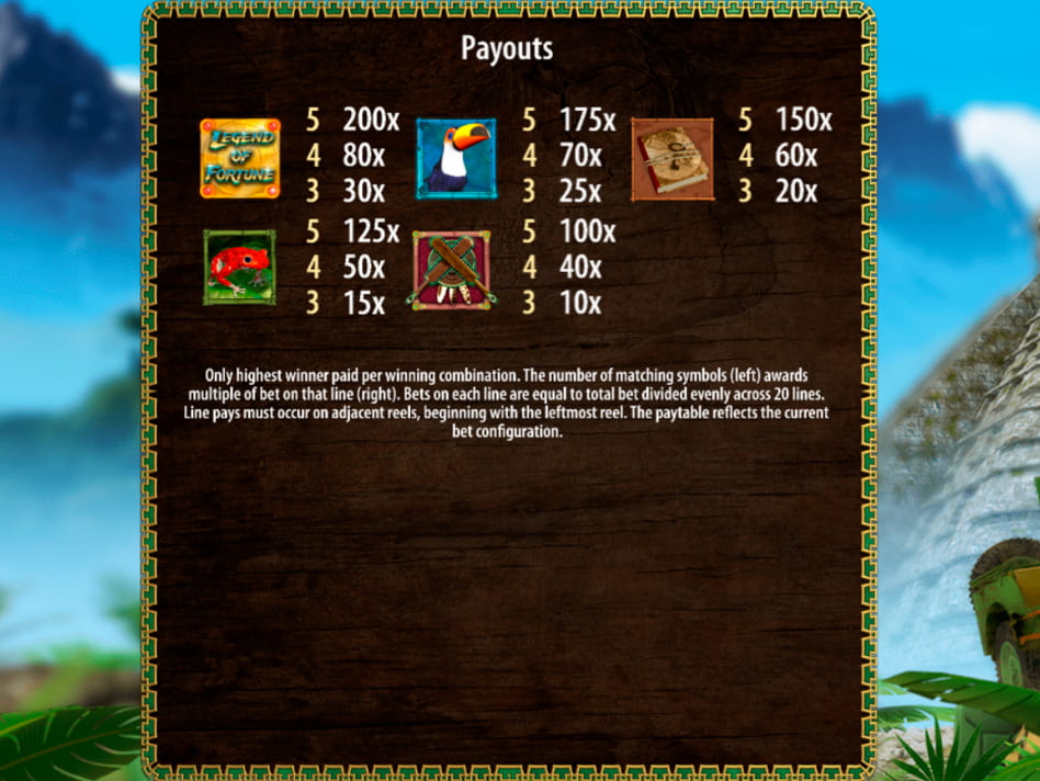 Legend of Fortune screenplay Legend of Fortune slot game