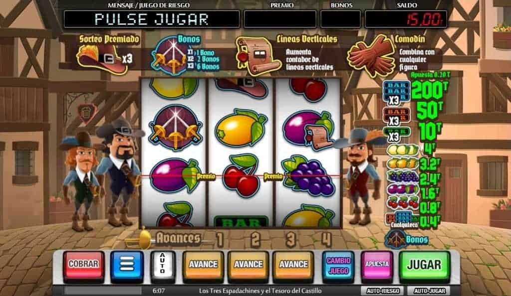 Los Tres Espadachines y el Tesoro del Castillo slot game