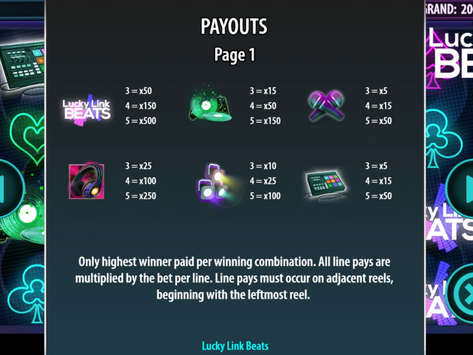 Lucky Link Beats screenplay Lucky Link Beats slot game