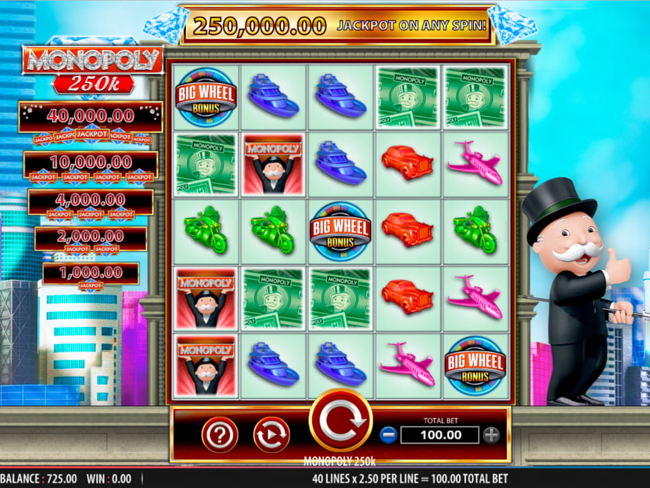 Monopoly 250k slot game