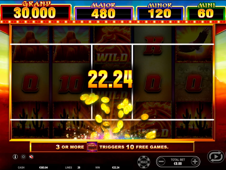 Mustang Money Raging Roosters slot game