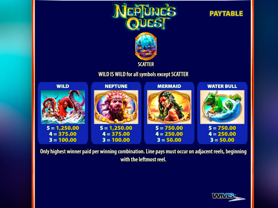 Neptune's Quest screenplay Neptune's Quest slot game