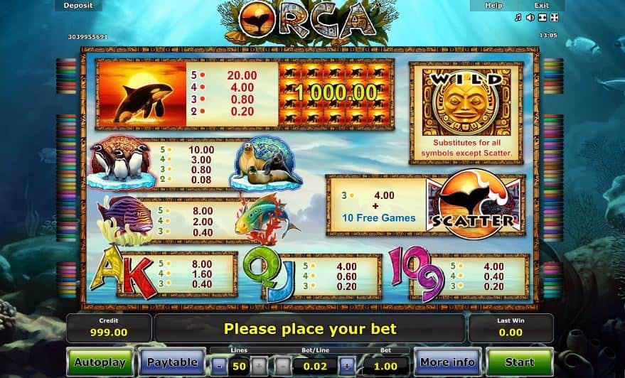 Orca slot game