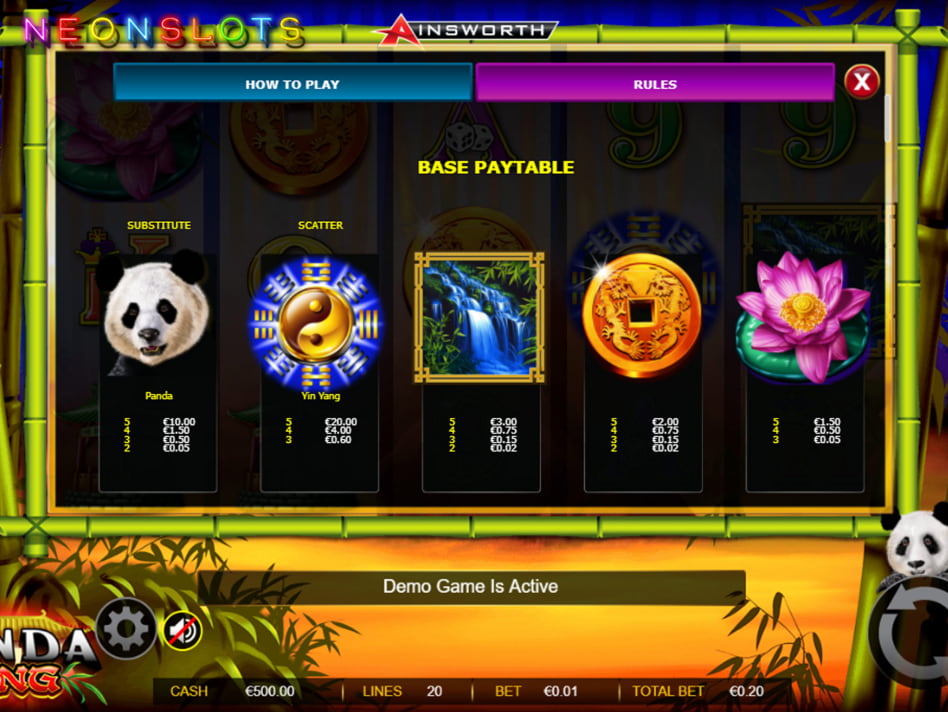 Panda King screenplay Panda King slot game