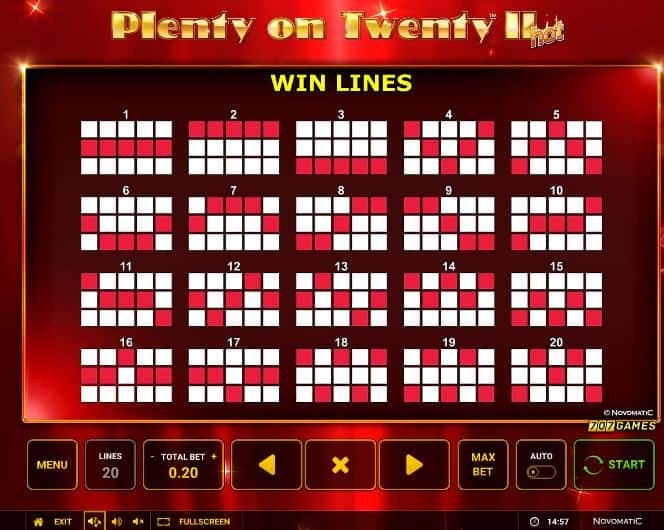 Plenty on Twenty II slot game