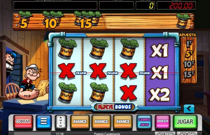 Popeye Cazatesoros screenplay Popeye Cazatesoros slot game