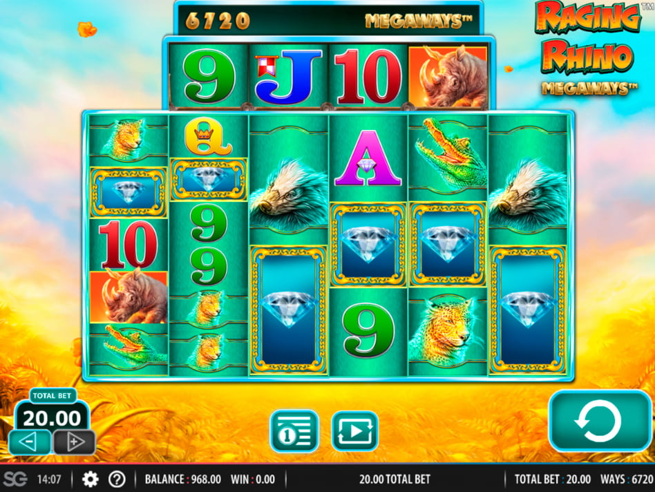 Raging Rhino Megaways screenplay Raging Rhino Megaways slot game