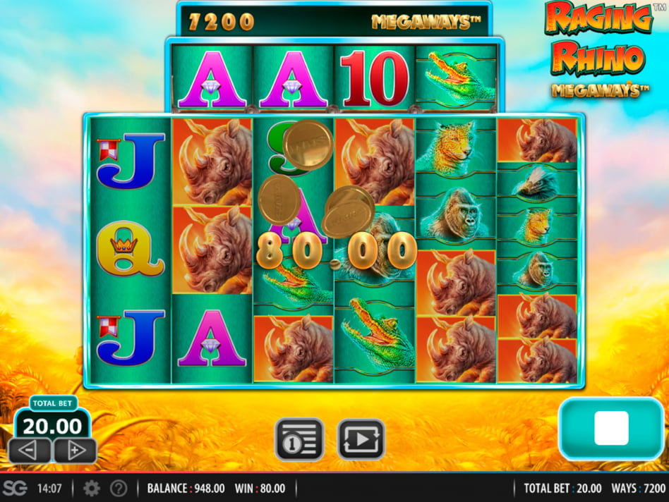 Raging Rhino Megaways slot game