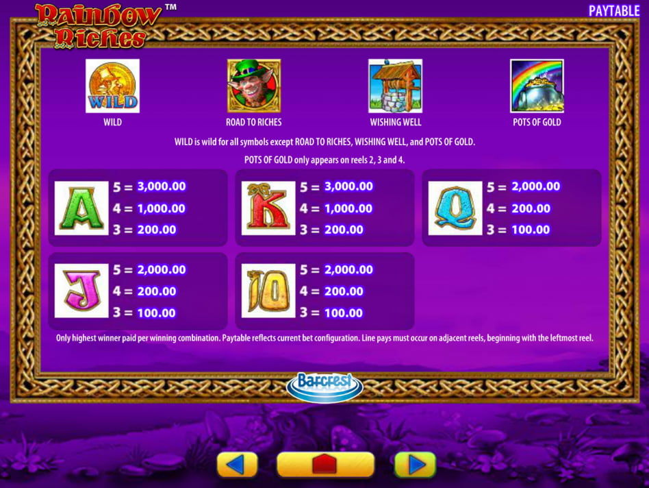 Rainbow Riches slot game