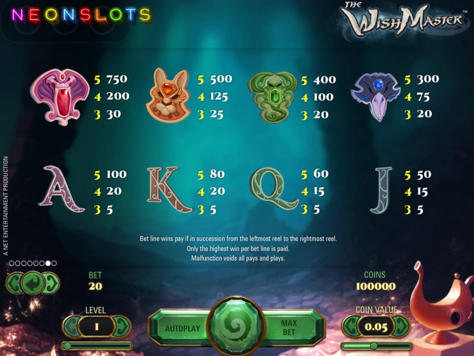 The Wish Master screenplay The Wish Master slot game